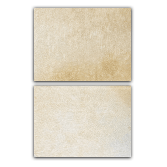 Echtes Kuhfell 2er - Platzset "Die klare Schönheit" Tischset handgefertigt geruchsneutral Esstisch, modern chrystal champanger 40x30cm - unendlich - schoen