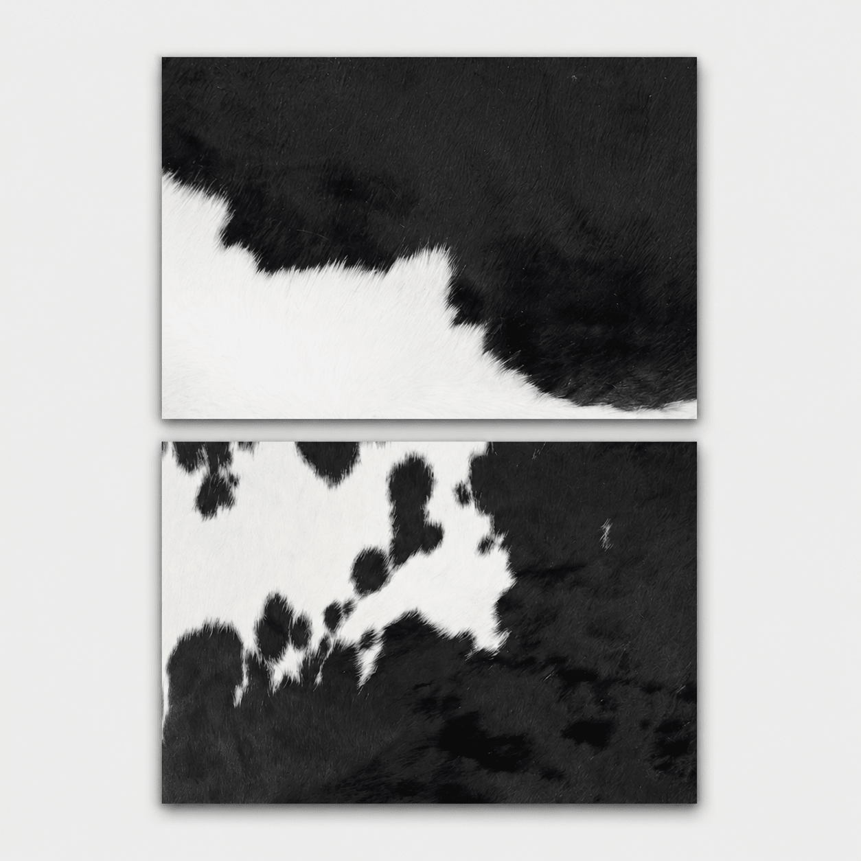 Echtes Kuhfell 2er - Platzset "Die klassische Schönheit" Tischset handgefertigt geruchsneutral Esstisch, modern schwarz/weiss 40x30cm - unendlich - schoen - Echte Kuhfelle, Platzsets & Tischläufer
