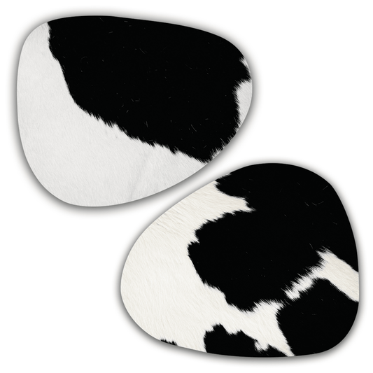 Echtes Kuhfell 2er - Platzset "Die klassische Schönheit" Tischset handgefertigt geruchsneutral Esstisch, oval schwarz/weiss 40x32cm - unendlich - schoen - Echte Kuhfelle, Platzsets & Tischläufer