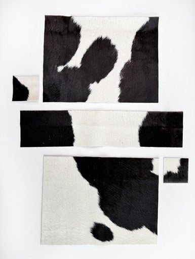 Echtes Kuhfell 2er - Platzset "Die klassische Schönheit" Tischset handgefertigt geruchsneutral Esstisch, modern schwarz/weiss 40x30cm - unendlich - schoen