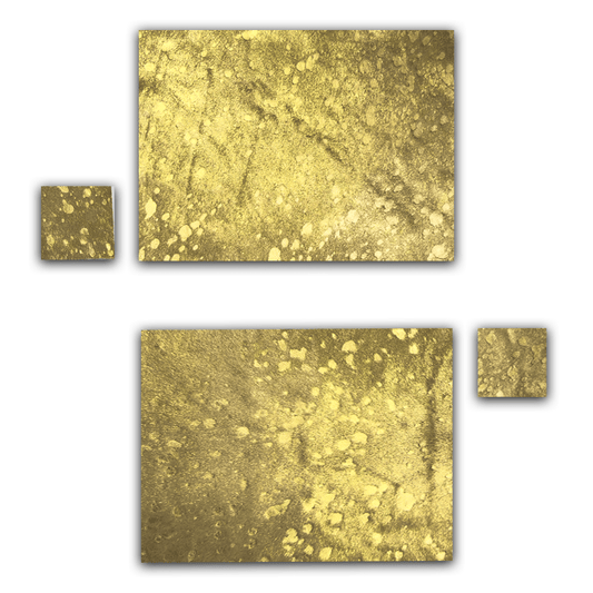 Echtes Kuhfell 2er - Platzset "Die luxeriöse Schönheit" Tischset handgefertigt geruchsneutral Esstisch, modern gold metallic sparkle 40x30cm - unendlich - schoen