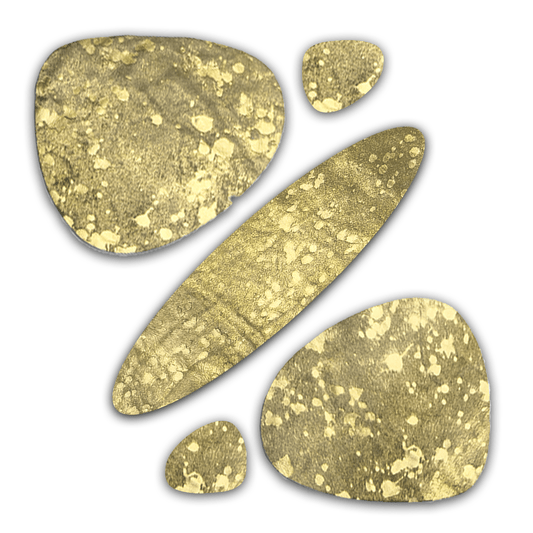 Echtes Kuhfell 2er - Platzset "Die luxeriöse Schönheit" Tischset handgefertigt geruchsneutral Esstisch, oval gold metallic sparkle 40x32cm - unendlich - schoen