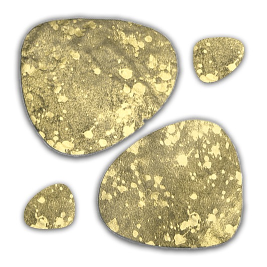 Echtes Kuhfell 2er - Platzset "Die luxeriöse Schönheit" Tischset handgefertigt geruchsneutral Esstisch, oval gold metallic sparkle 40x32cm - unendlich - schoen