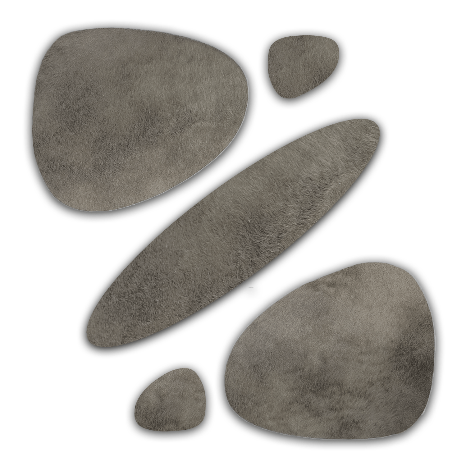 Echtes Kuhfell 2er - Platzset "Die moderne Schönheit" Tischset handgefertigt geruchsneutral Esstisch, oval taupe grau 40x32cm - unendlich - schoen