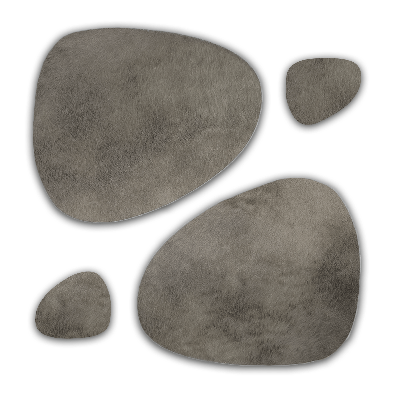 Echtes Kuhfell 2er - Platzset "Die moderne Schönheit" Tischset handgefertigt geruchsneutral Esstisch, oval taupe grau 40x32cm - unendlich - schoen