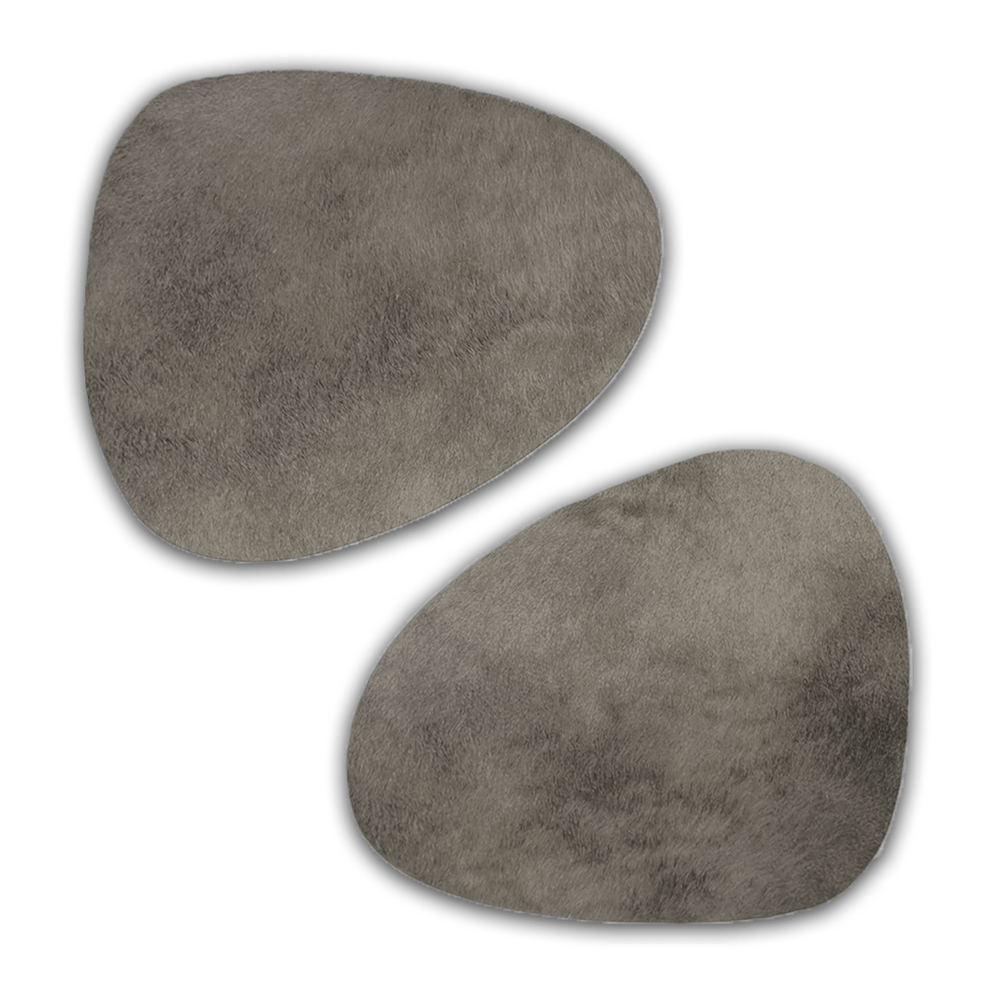 Echtes Kuhfell 2er - Platzset "Die moderne Schönheit" Tischset handgefertigt geruchsneutral Esstisch, oval taupe grau 40x32cm - unendlich - schoen