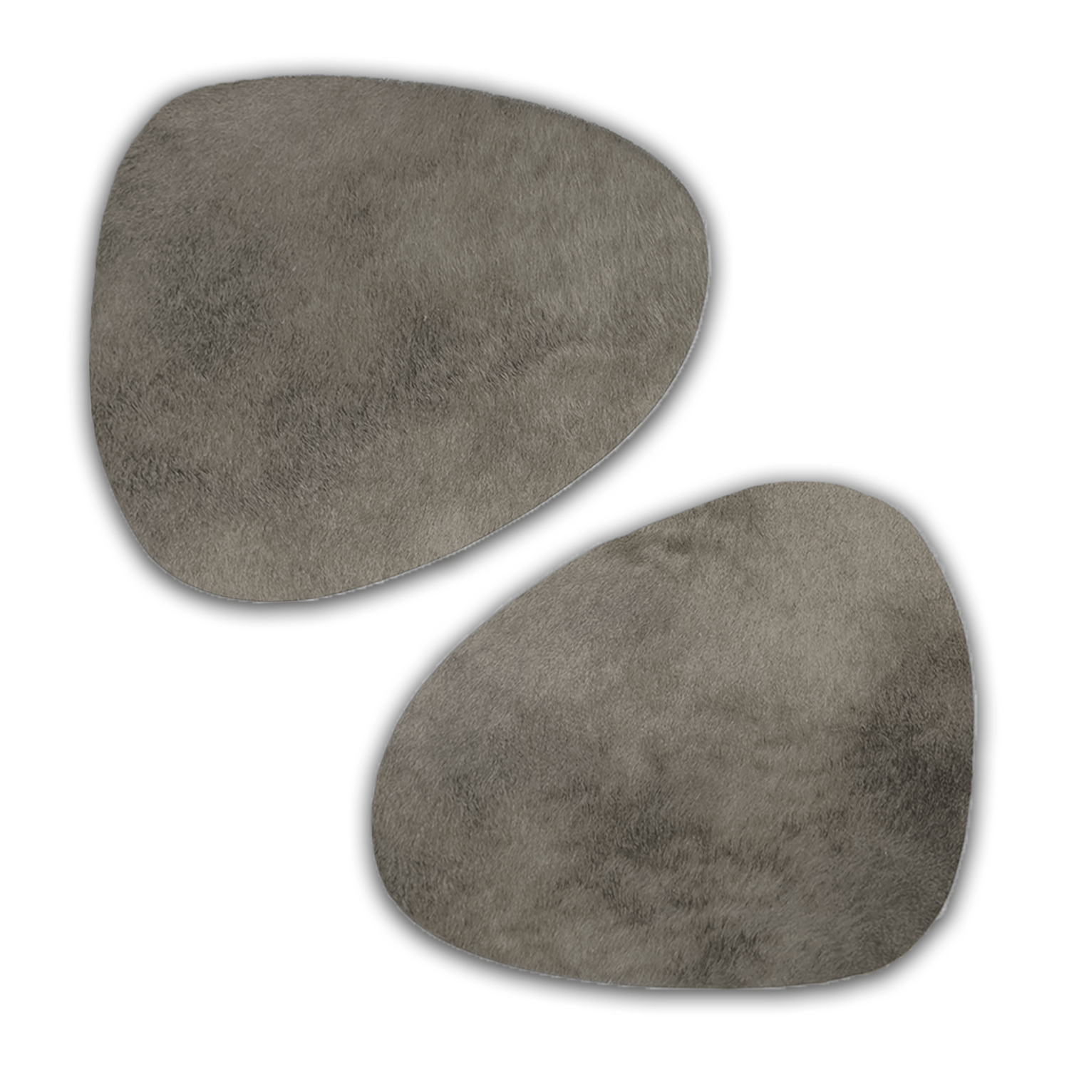 Echtes Kuhfell 2er - Platzset "Die moderne Schönheit" Tischset handgefertigt geruchsneutral Esstisch, oval taupe grau 40x32cm - unendlich - schoen