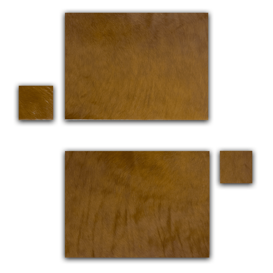 Echtes Kuhfell 2er - Platzset "Die natürliche Schönheit" Tischset handgefertigt geruchsneutral Esstisch, modern rotbraun 40x30cm - unendlich - schoen