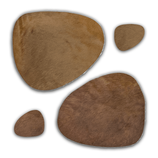 Echtes Kuhfell 2er - Platzset "Die natürliche Schönheit" Tischset handgefertigt geruchsneutral Esstisch, oval rotbraun 40x32cm - unendlich - schoen