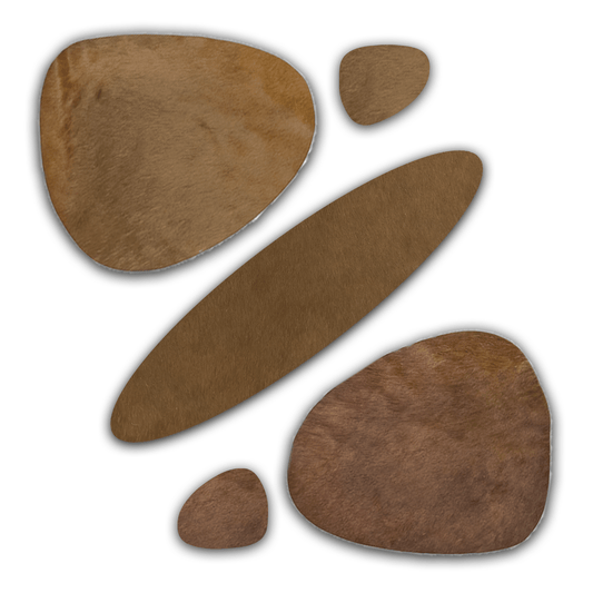 Echtes Kuhfell 2er - Platzset "Die natürliche Schönheit" Tischset handgefertigt geruchsneutral Esstisch, oval rotbraun 40x32cm - unendlich - schoen