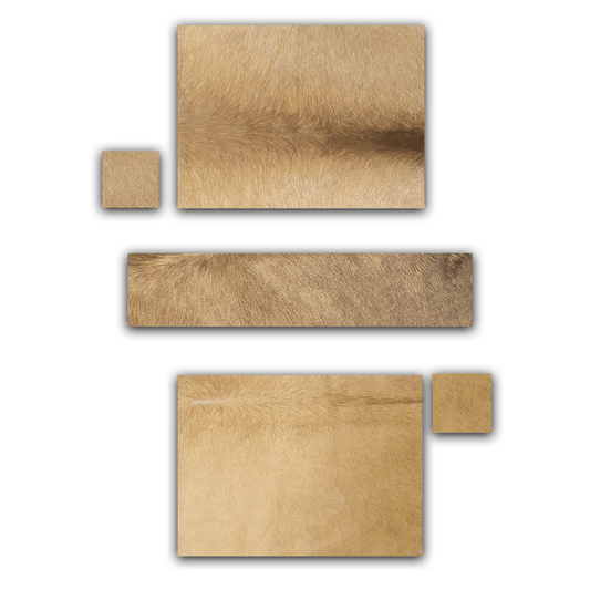 Echtes Kuhfell 2er - Platzset "Die nordische Schönheit" Tischset handgefertigt geruchsneutral Esstisch, modern champaner blond 40x30cm - unendlich - schoen