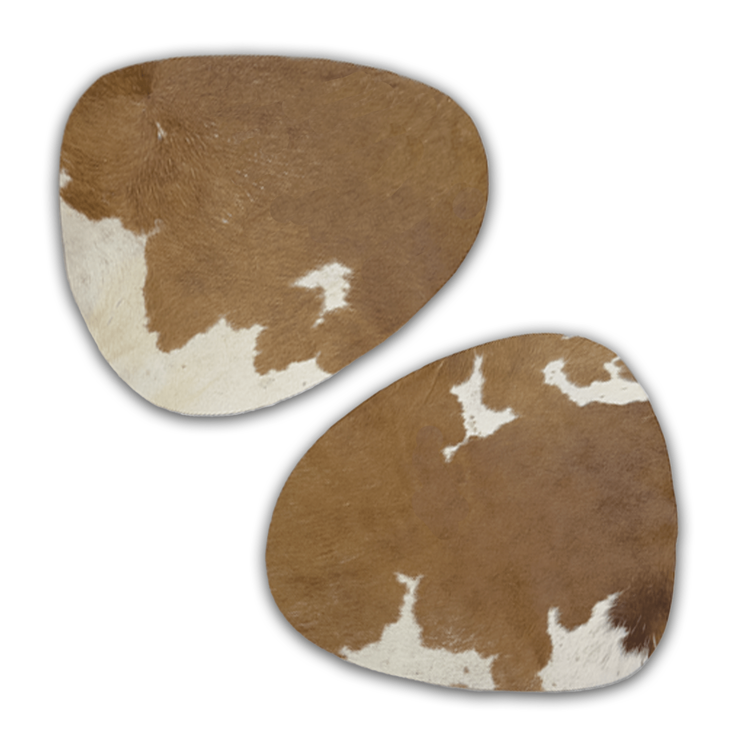 Echtes Kuhfell 2er - Platzset "Die rustikale Schönheit" Tischset handgefertigt geruchsneutral Esstisch, oval braun weiß 40x32cm - unendlich - schoen