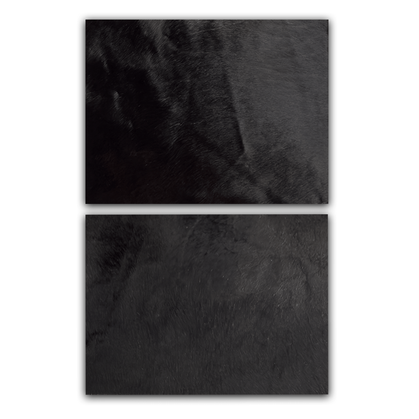 Echtes Kuhfell 2er - Platzset "Die schlichte Schönheit" Tischset handgefertigt geruchsneutral Esstisch, modern schwarz 40x30cm - unendlich - schoen