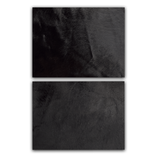 Echtes Kuhfell 2er - Platzset "Die schlichte Schönheit" Tischset handgefertigt geruchsneutral Esstisch, modern schwarz 40x30cm - unendlich - schoen