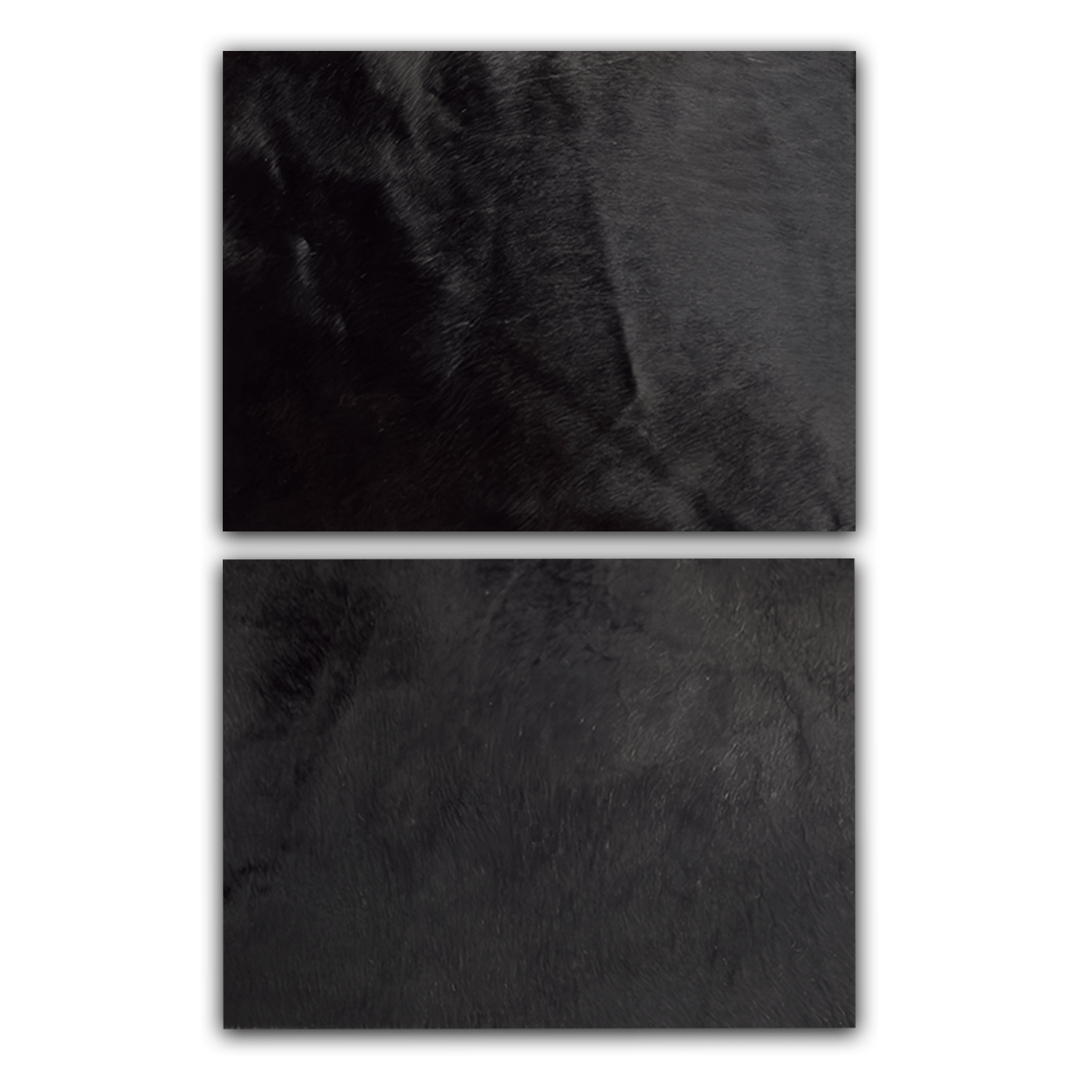 Echtes Kuhfell 2er - Platzset "Die schlichte Schönheit" Tischset handgefertigt geruchsneutral Esstisch, modern schwarz 40x30cm - unendlich - schoen