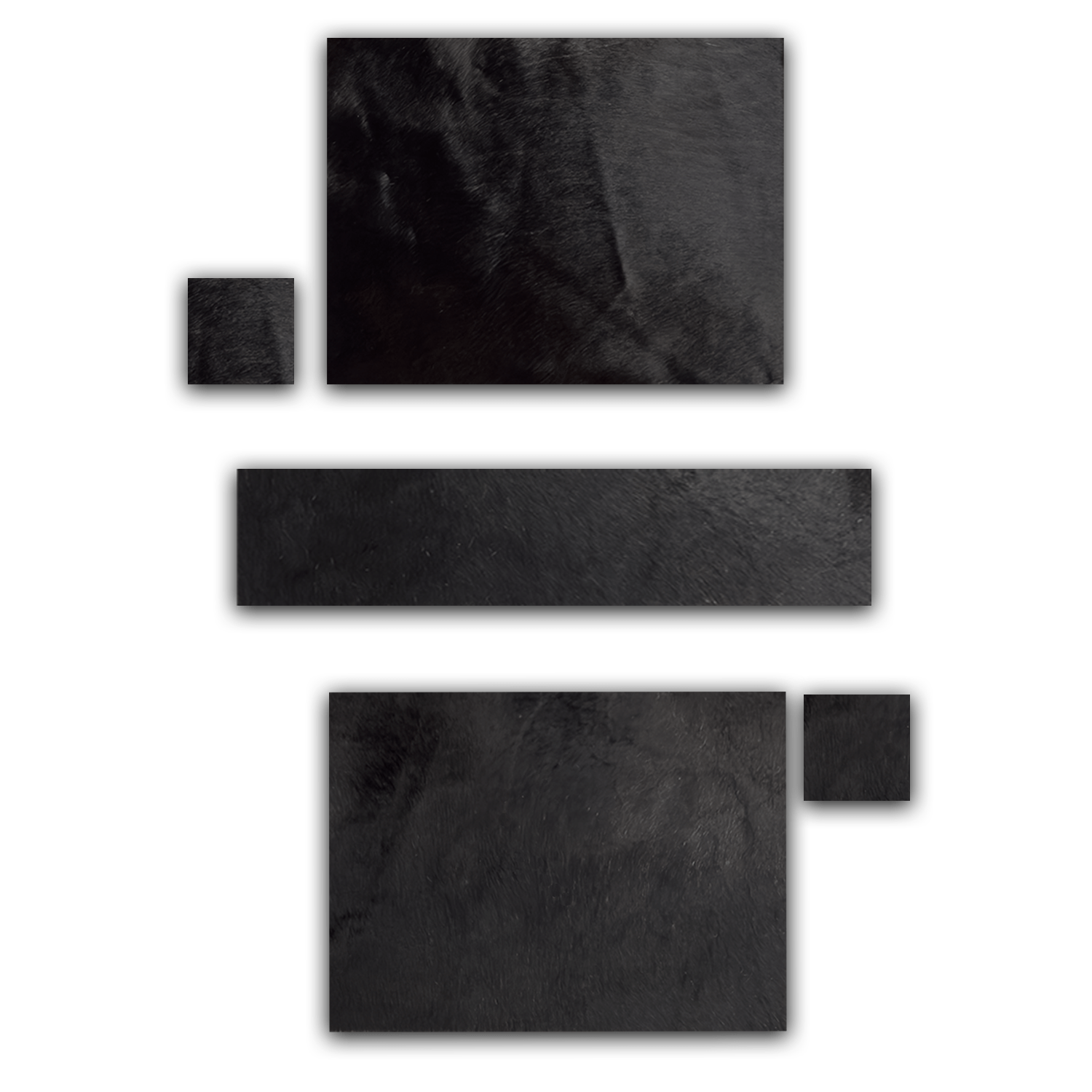 Echtes Kuhfell 2er - Platzset "Die schlichte Schönheit" Tischset handgefertigt geruchsneutral Esstisch, modern schwarz 40x30cm - unendlich - schoen