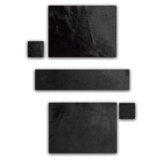 Echtes Kuhfell 2er - Platzset "Die schlichte Schönheit" Tischset handgefertigt geruchsneutral Esstisch, modern schwarz 40x30cm - unendlich - schoen