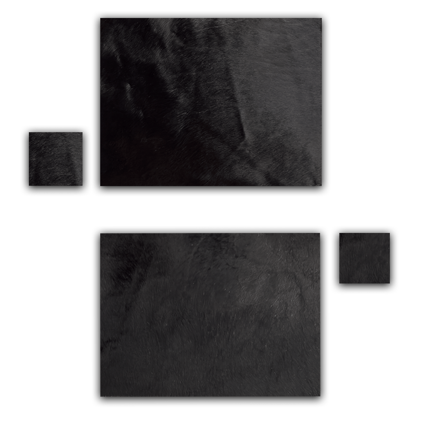 Echtes Kuhfell 2er - Platzset "Die schlichte Schönheit" Tischset handgefertigt geruchsneutral Esstisch, modern schwarz 40x30cm - unendlich - schoen