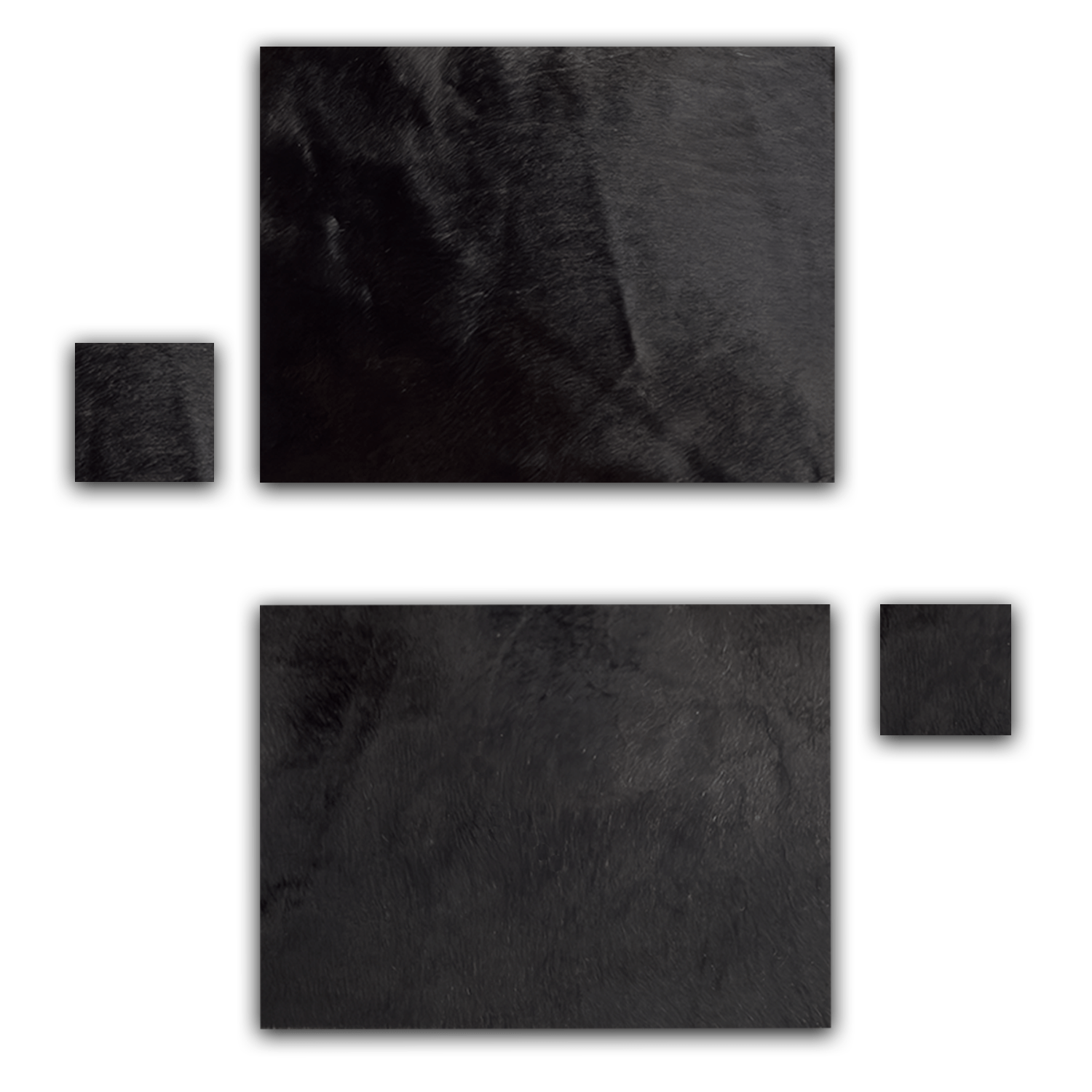 Echtes Kuhfell 2er - Platzset "Die schlichte Schönheit" Tischset handgefertigt geruchsneutral Esstisch, modern schwarz 40x30cm - unendlich - schoen