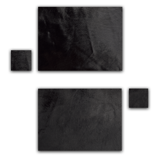 Echtes Kuhfell 2er - Platzset "Die schlichte Schönheit" Tischset handgefertigt geruchsneutral Esstisch, modern schwarz 40x30cm - unendlich - schoen