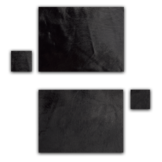 Echtes Kuhfell 2er - Platzset "Die schlichte Schönheit" Tischset handgefertigt geruchsneutral Esstisch, modern schwarz 40x30cm - unendlich - schoen
