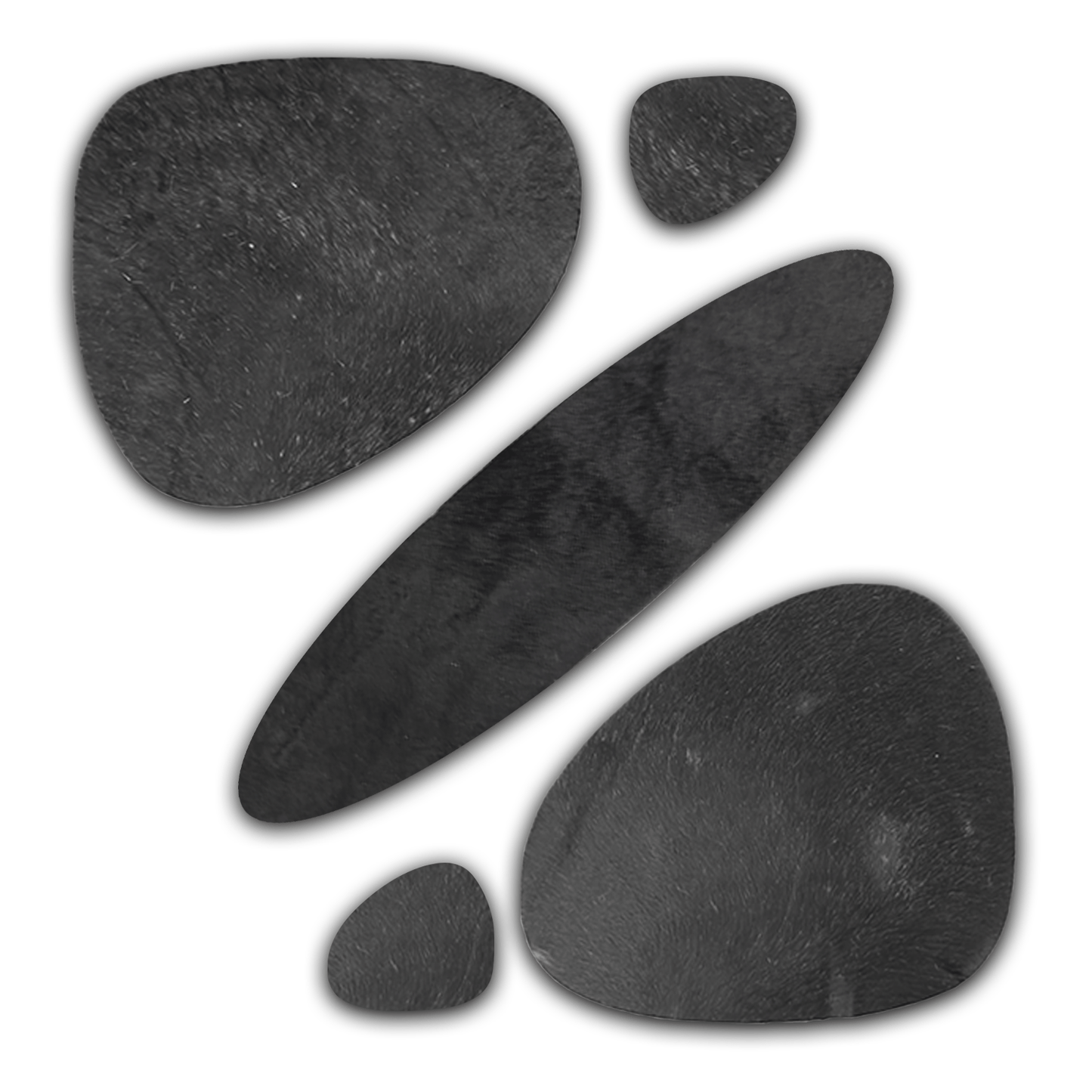 Echtes Kuhfell 2er - Platzset "Die schlichte Schönheit" Tischset handgefertigt geruchsneutral Esstisch, oval schwarz 40x32cm - unendlich - schoen