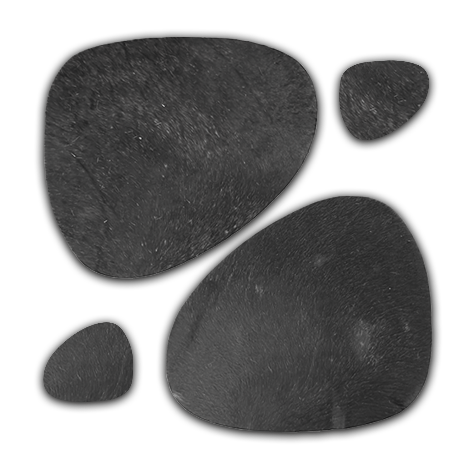 Echtes Kuhfell 2er - Platzset "Die schlichte Schönheit" Tischset handgefertigt geruchsneutral Esstisch, oval schwarz 40x32cm - unendlich - schoen