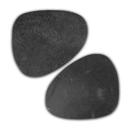 Echtes Kuhfell 2er - Platzset "Die schlichte Schönheit" Tischset handgefertigt geruchsneutral Esstisch, oval schwarz 40x32cm - unendlich - schoen