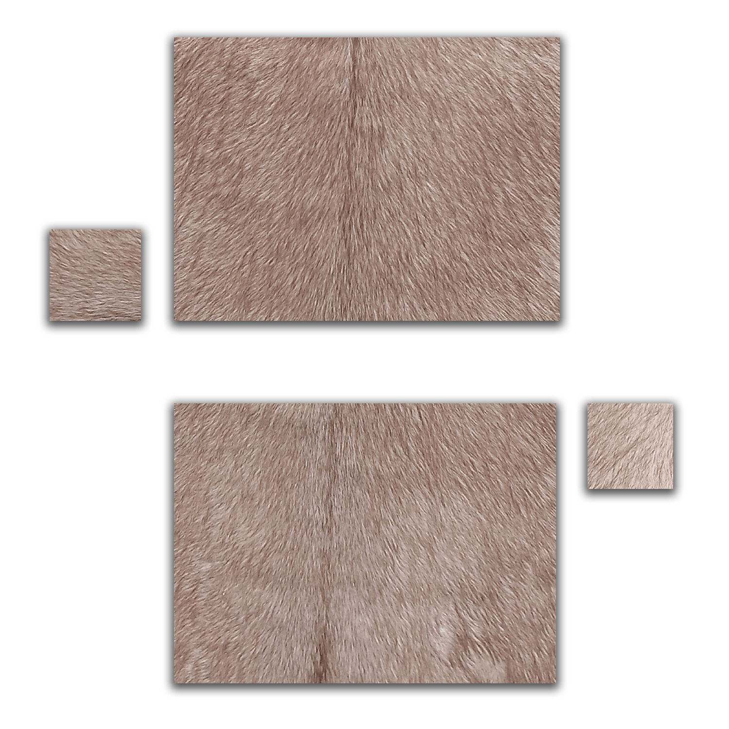 Echtes Kuhfell 2er - Platzset "Die warme Schönheit" Tischset handgefertigt geruchsneutral Esstisch, modern taupe braun 40x30cm - unendlich - schoen