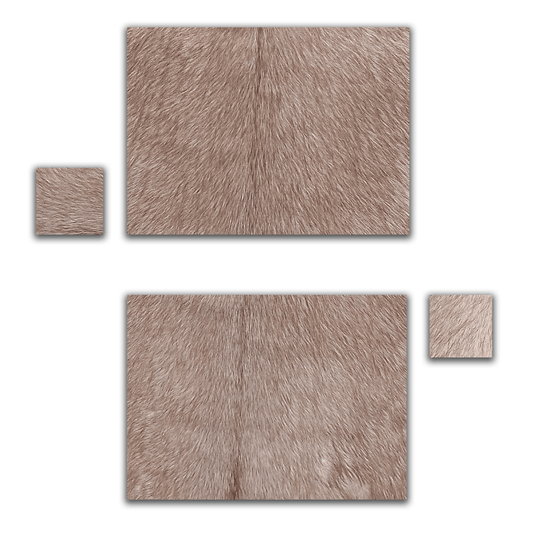 Echtes Kuhfell 2er - Platzset "Die warme Schönheit" Tischset handgefertigt geruchsneutral Esstisch, modern taupe braun 40x30cm - unendlich - schoen