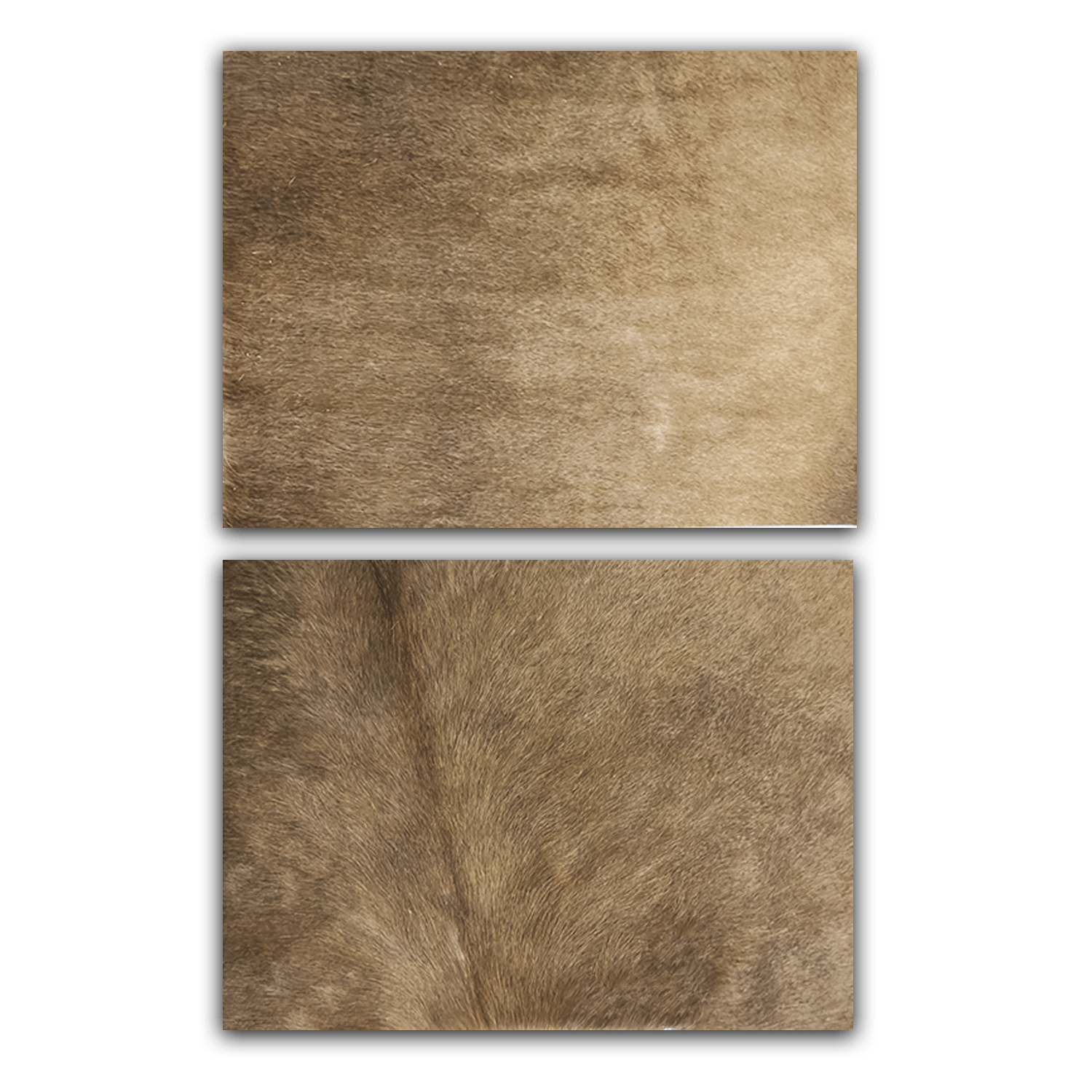 Echtes Kuhfell 2er - Platzset "Die warme Schönheit" Tischset handgefertigt geruchsneutral Esstisch, modern taupe braun 40x30cm - unendlich - schoen