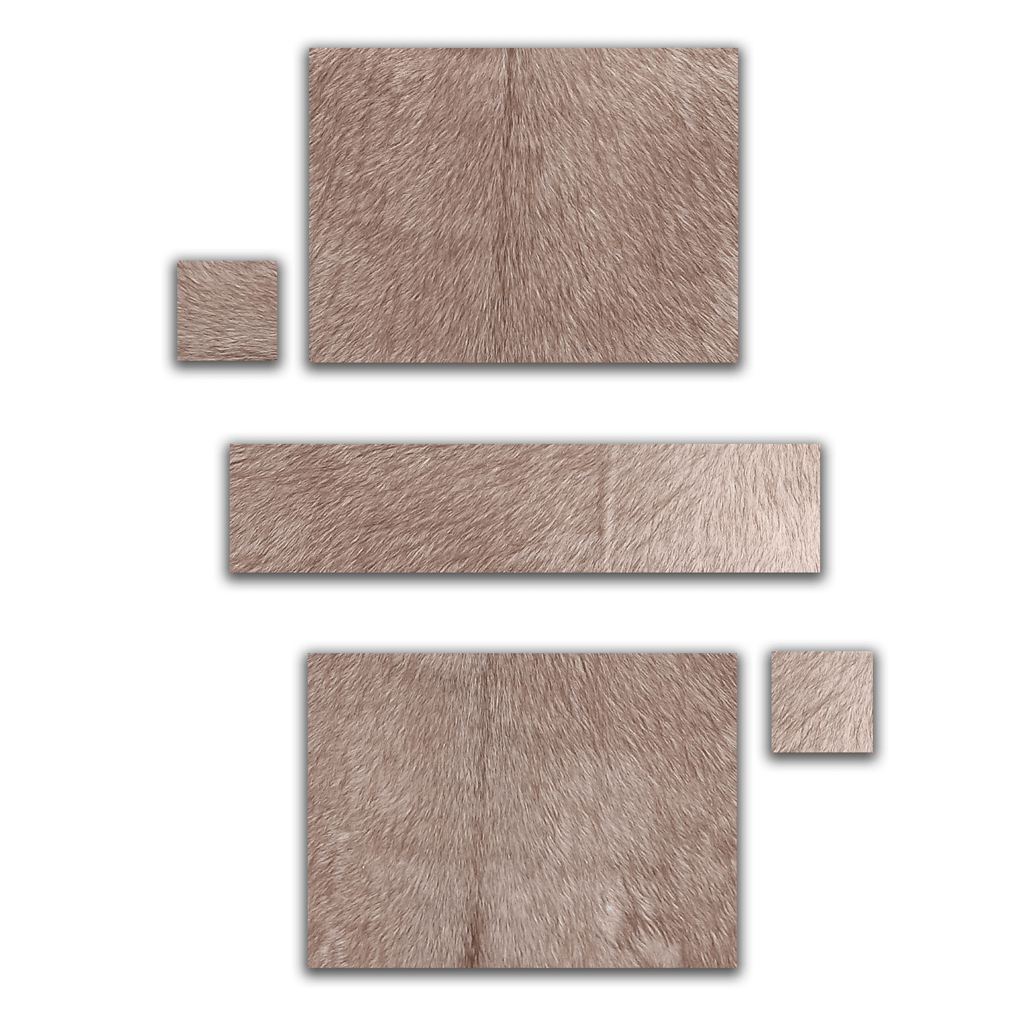 Echtes Kuhfell 2er - Platzset "Die warme Schönheit" Tischset handgefertigt geruchsneutral Esstisch, modern taupe braun 40x30cm - unendlich - schoen