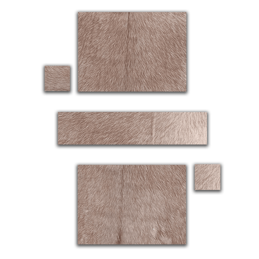 Echtes Kuhfell 2er - Platzset "Die warme Schönheit" Tischset handgefertigt geruchsneutral Esstisch, modern taupe braun 40x30cm - unendlich - schoen