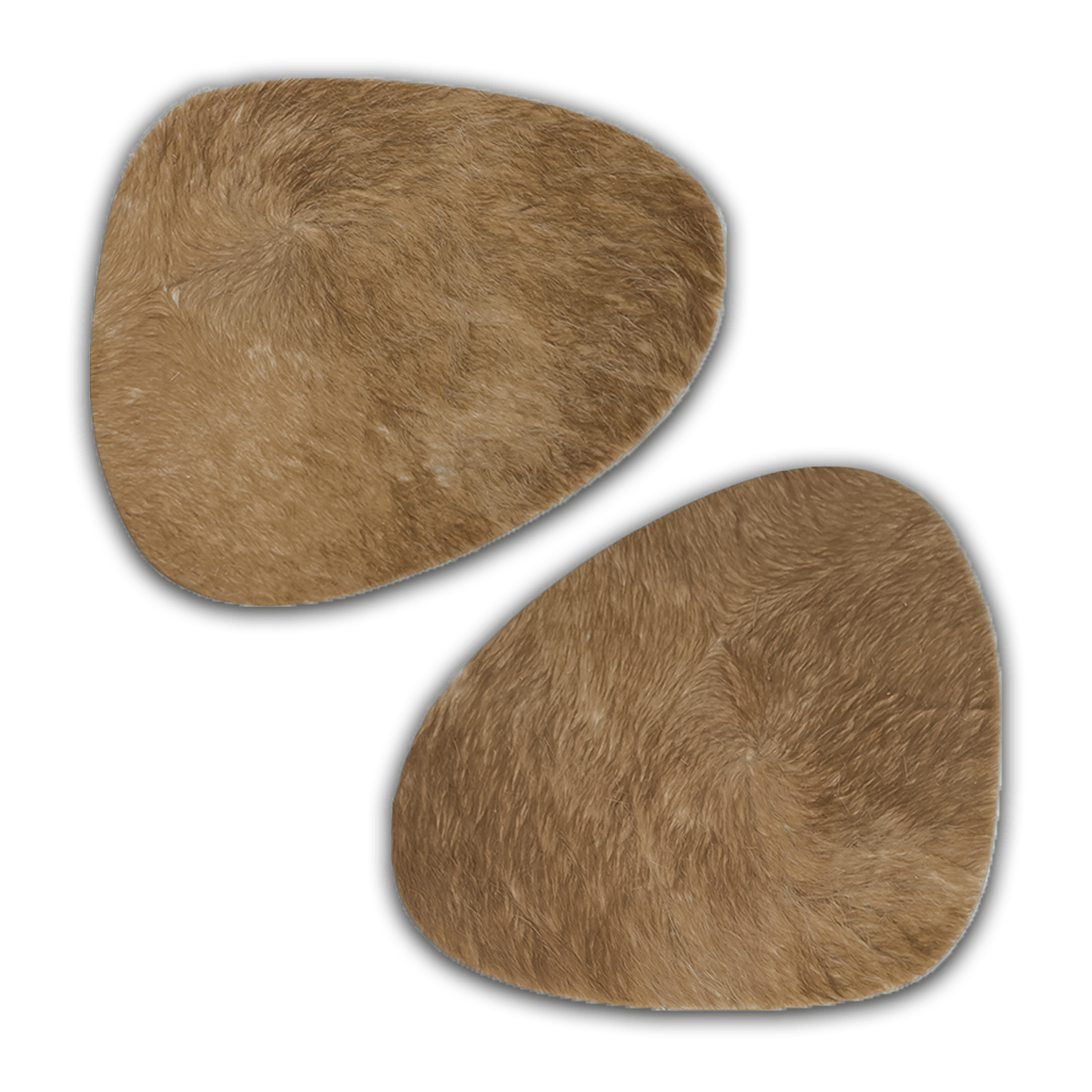 Echtes Kuhfell 2er - Platzset "Die warme Schönheit" Tischset handgefertigt geruchsneutral Esstisch, oval taupe braun 40x32cm - unendlich - schoen