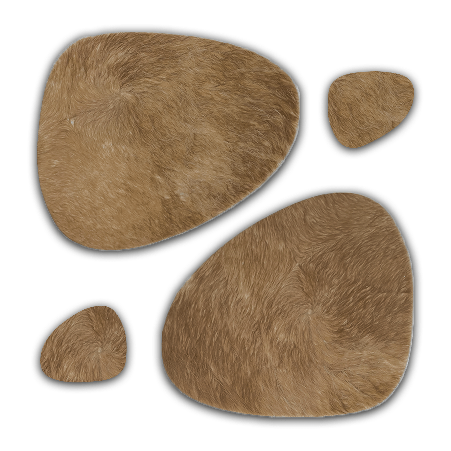Echtes Kuhfell 2er - Platzset "Die warme Schönheit" Tischset handgefertigt geruchsneutral Esstisch, oval taupe braun 40x32cm - unendlich - schoen