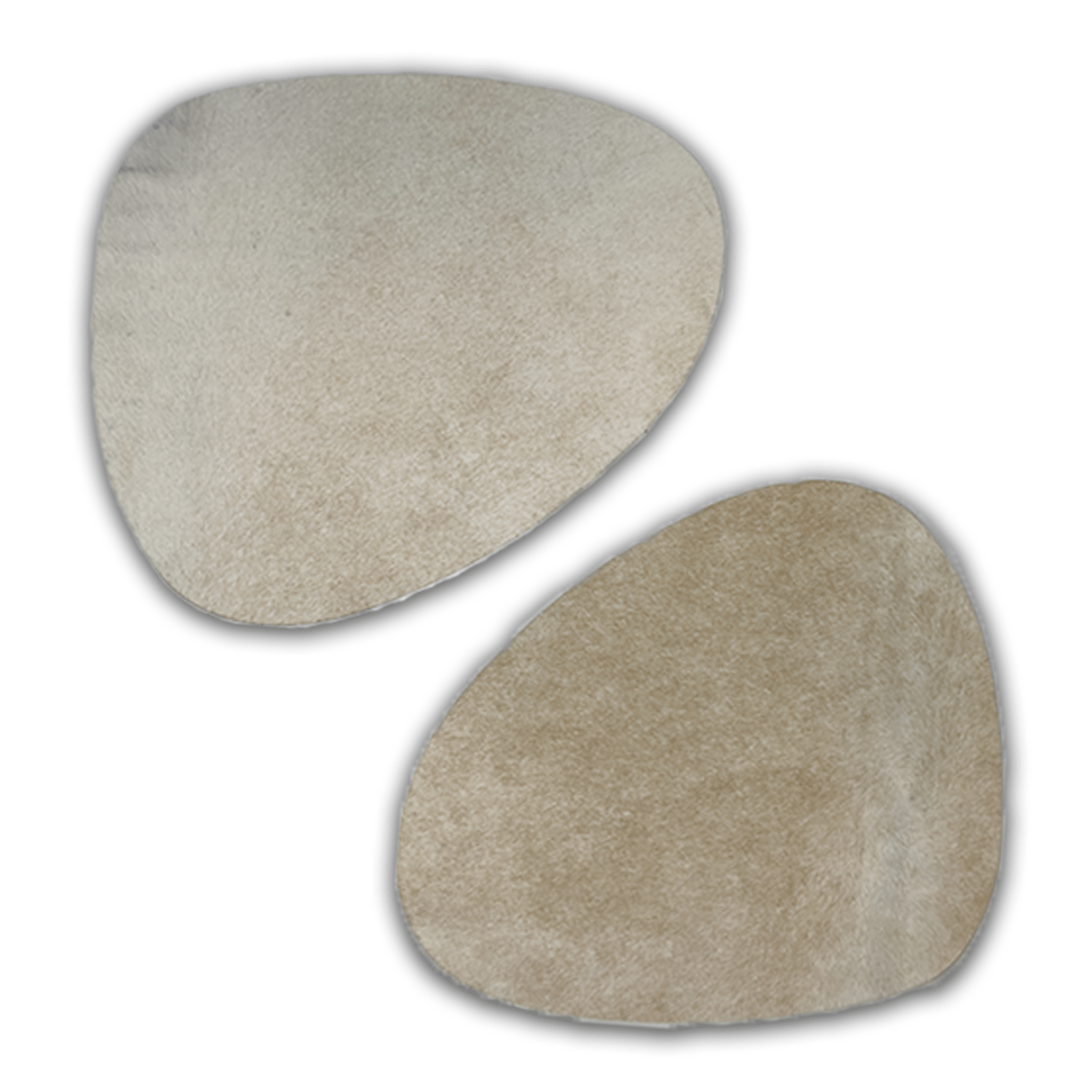 Echtes Kuhfell 2er - Platzset "Dien klare Schönheit" Tischset handgefertigt geruchsneutral Esstisch, oval chrystal weiss 40x32cm - unendlich - schoen
