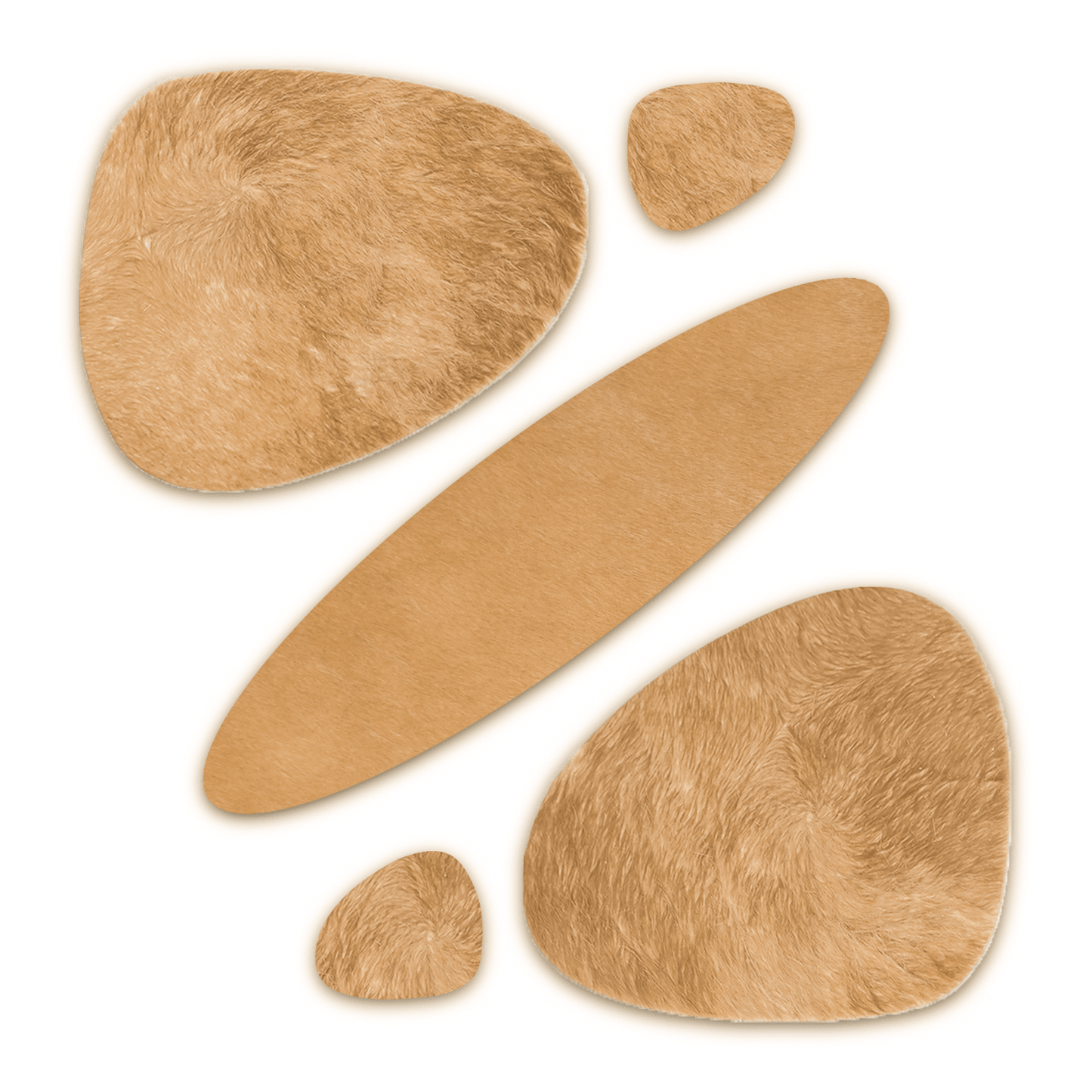 Echtes Kuhfell 2er - Platzset "Dien nordische Schönheit" Tischset handgefertigt geruchsneutral Esstisch, oval champagner blond 40x32cm - unendlich - schoen - Echte Kuhfelle, Platzsets & Tischläufer