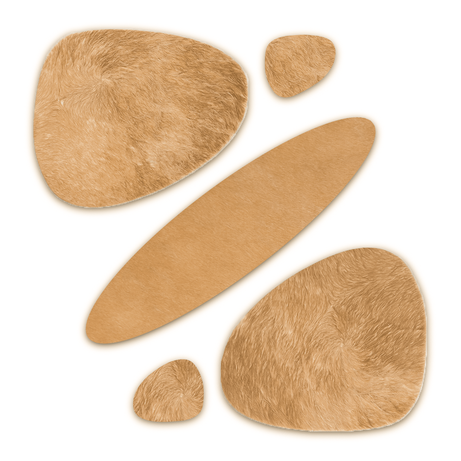 Echtes Kuhfell 2er - Platzset "Dien nordische Schönheit" Tischset handgefertigt geruchsneutral Esstisch, oval champagner blond 40x32cm - unendlich - schoen - Echte Kuhfelle, Platzsets & Tischläufer