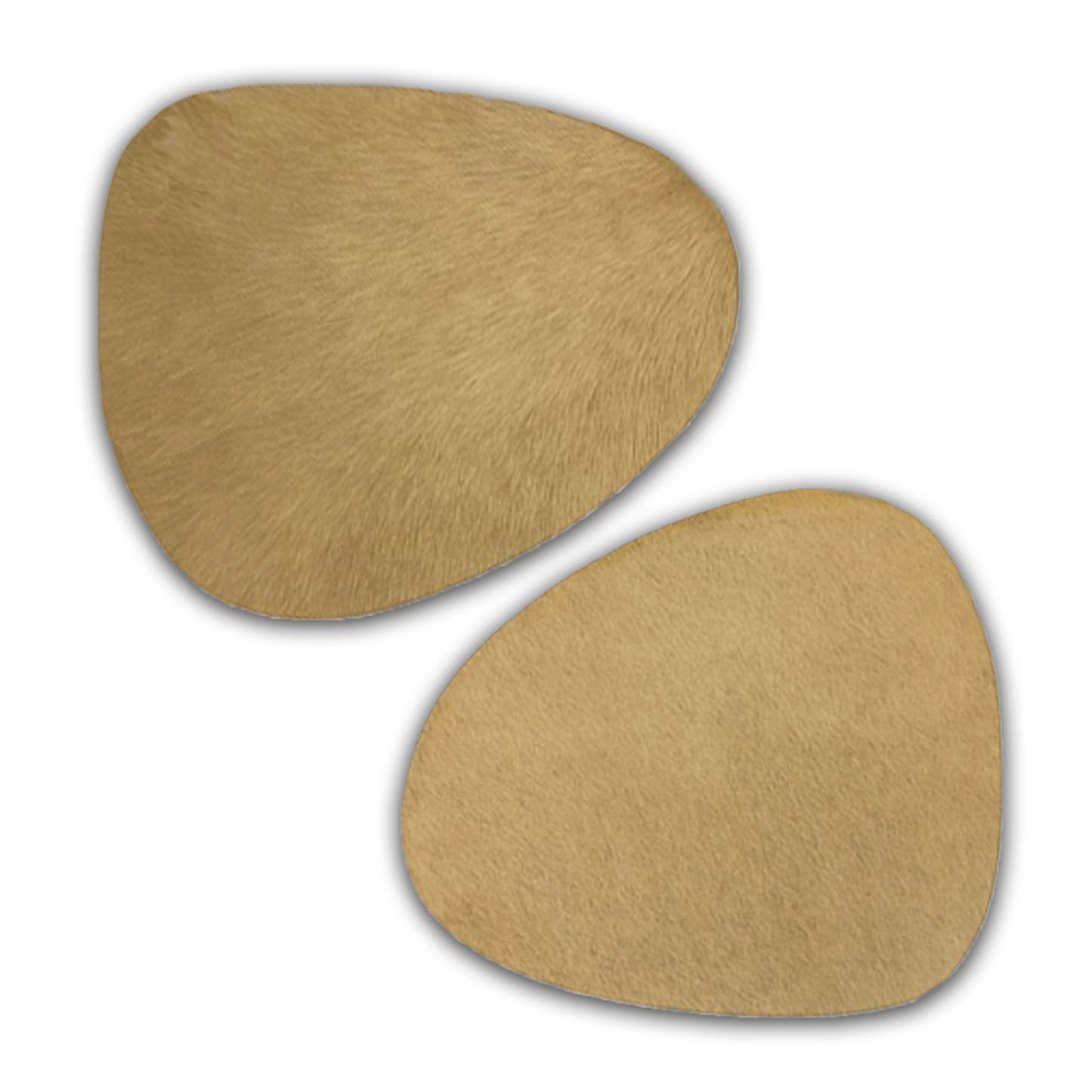 Echtes Kuhfell 2er - Platzset "Dien nordische Schönheit" Tischset handgefertigt geruchsneutral Esstisch, oval champagner blond 40x32cm - unendlich - schoen