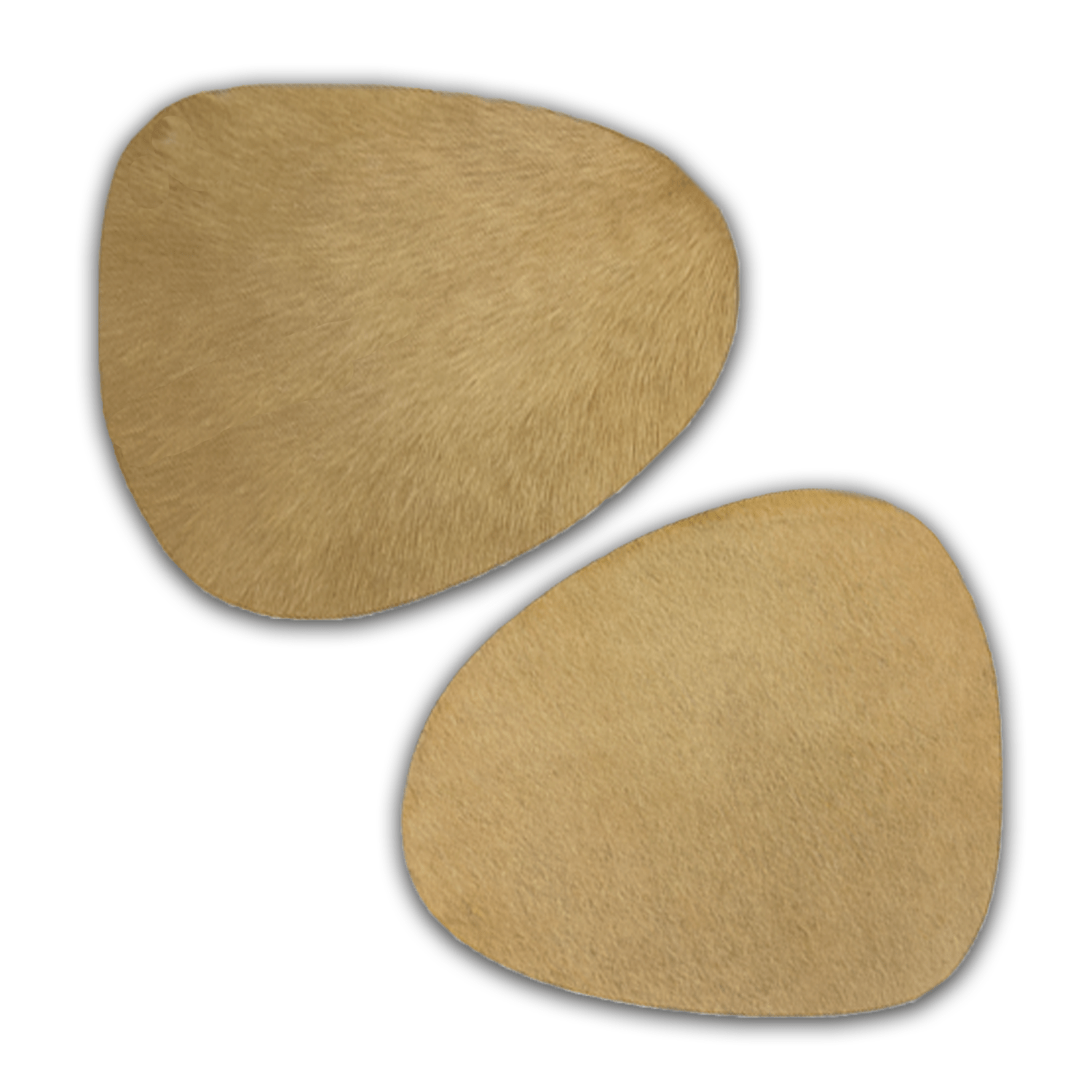 Echtes Kuhfell 2er - Platzset "Dien nordische Schönheit" Tischset handgefertigt geruchsneutral Esstisch, oval champagner blond 40x32cm - unendlich - schoen