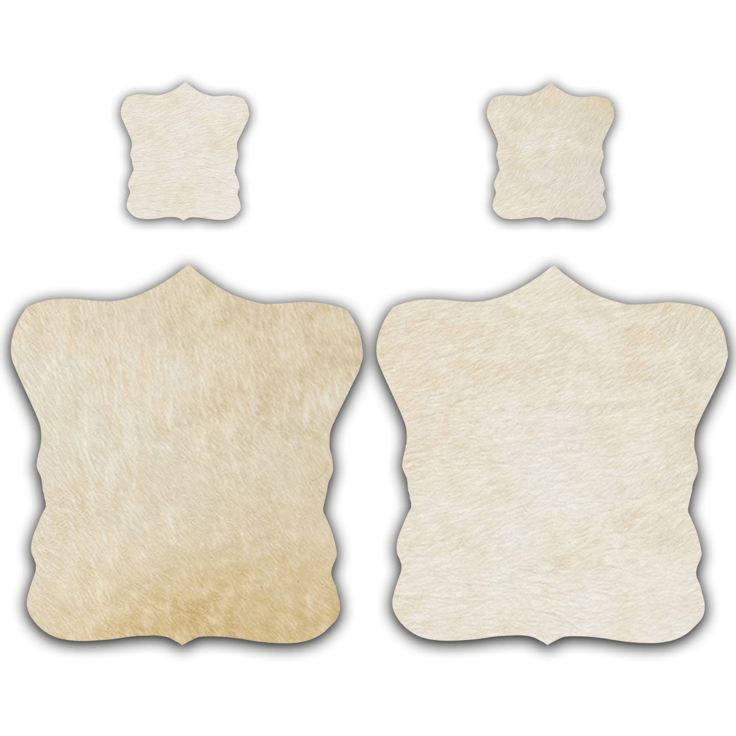 Echtes Kuhfell 2er - Platzset Platzdeckchen "Die klare Schönheit" abwischbar Tischset rutschfest Handmade Germany geruchsneutral Esstisch, rustikal chrystal weiss 40x38cm - unendlich - schoen