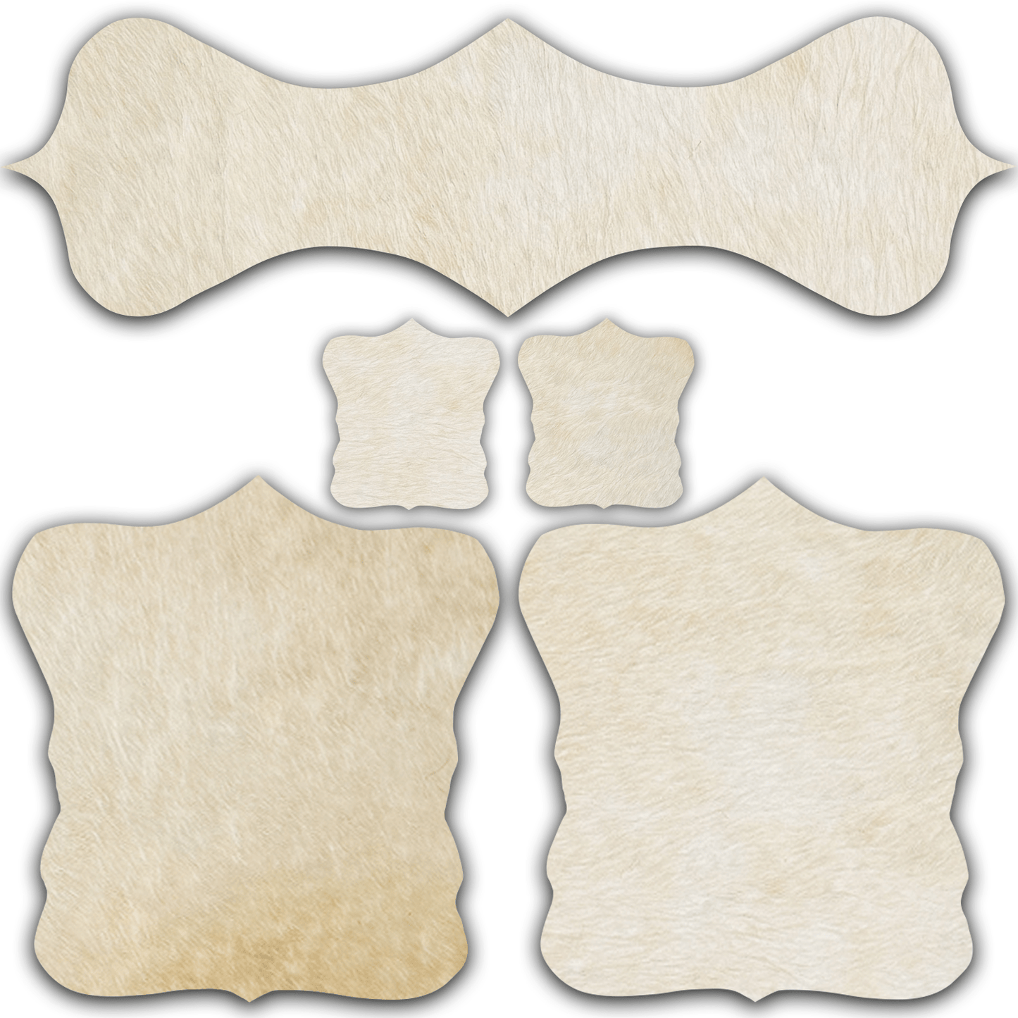 Echtes Kuhfell 2er - Platzset Platzdeckchen "Die klare Schönheit" abwischbar Tischset rutschfest Handmade Germany geruchsneutral Esstisch, rustikal chrystal weiss 40x38cm - unendlich - schoen