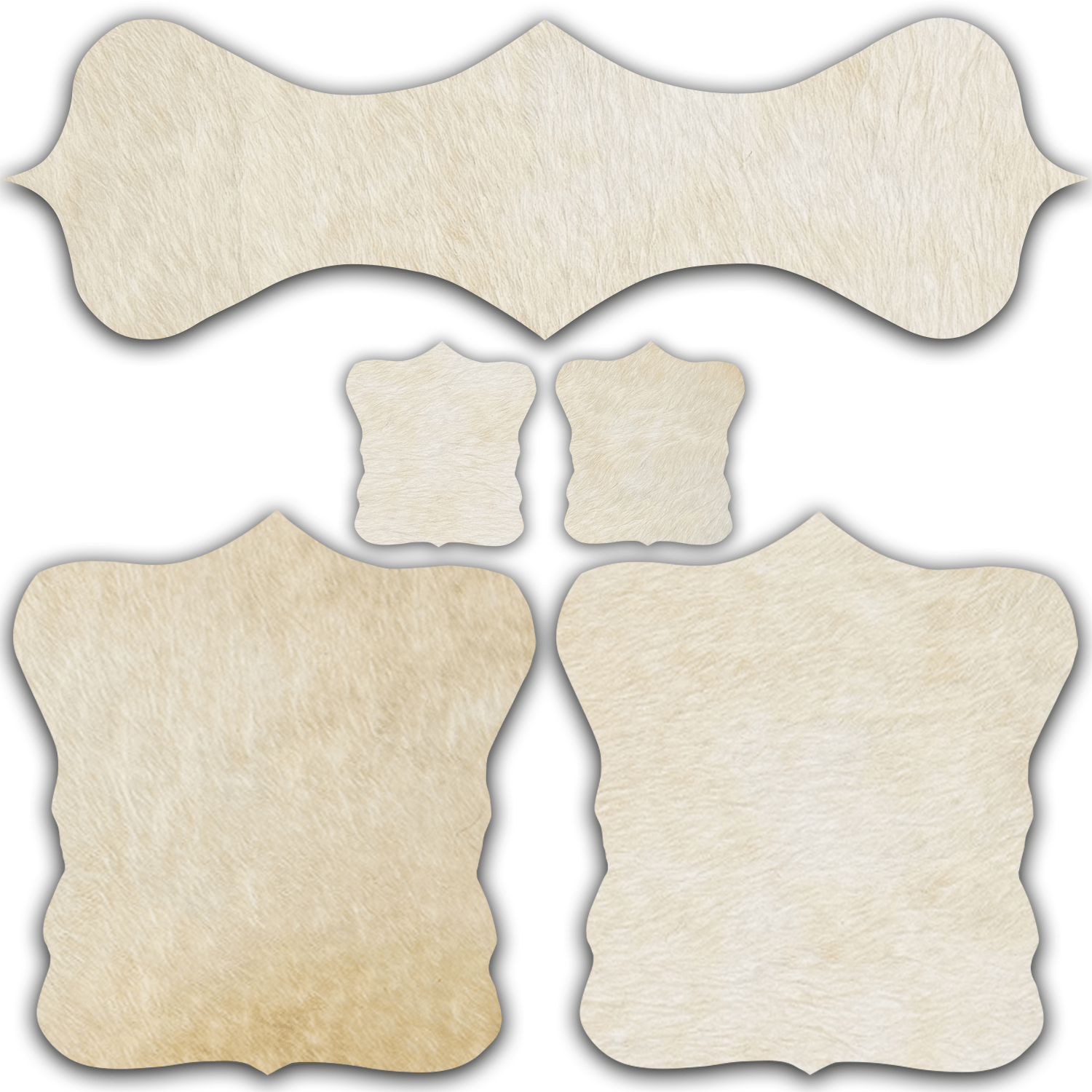 Echtes Kuhfell 2er - Platzset Platzdeckchen "Die klare Schönheit" abwischbar Tischset rutschfest Handmade Germany geruchsneutral Esstisch, rustikal chrystal weiss 40x38cm - unendlich - schoen