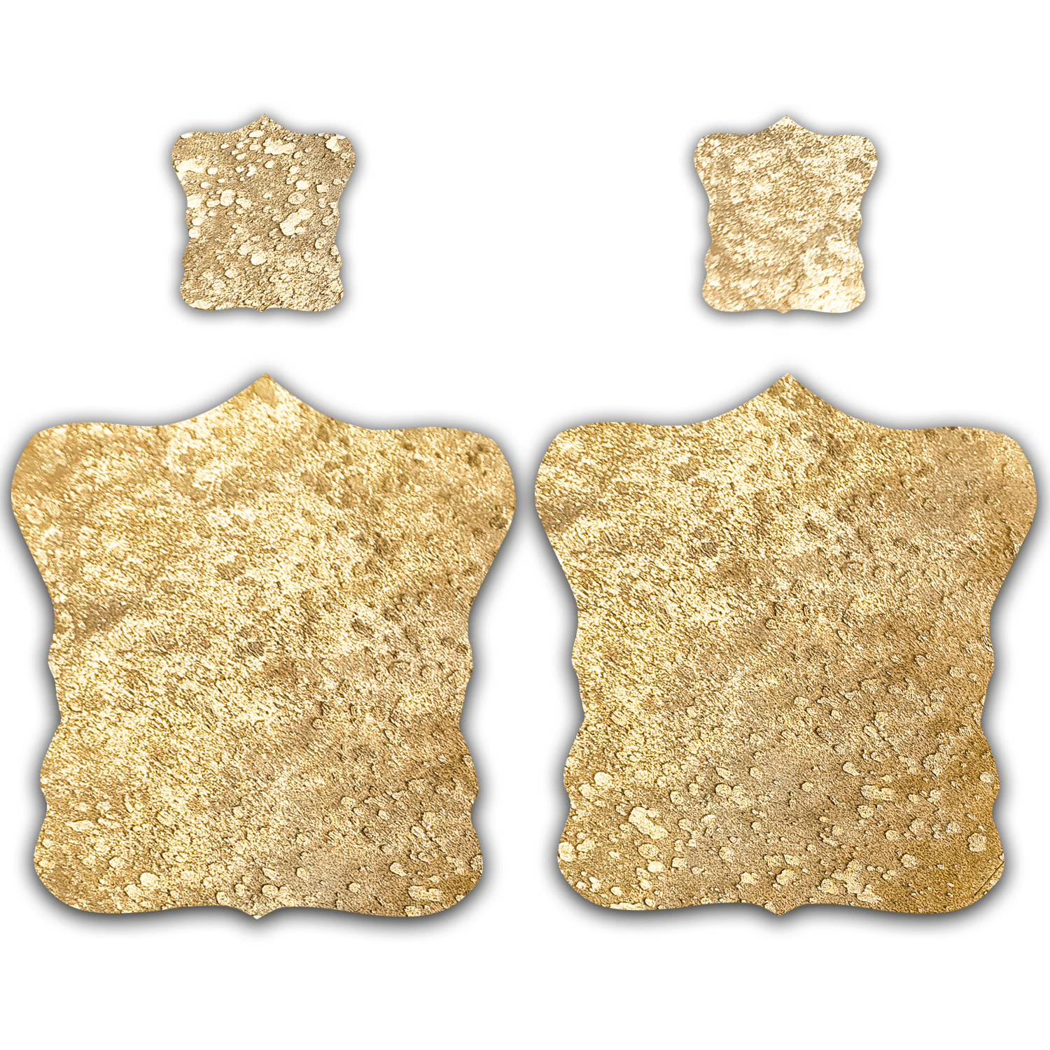 Echtes Kuhfell 2er - Platzset Platzdeckchen "Die luxeriöse Schönheit" abwischbar Tischset rutschfest Handmade Germany geruchsneutral Esstisch, rustikal gold metallic sparkle 40x38cm - unendlich - schoen