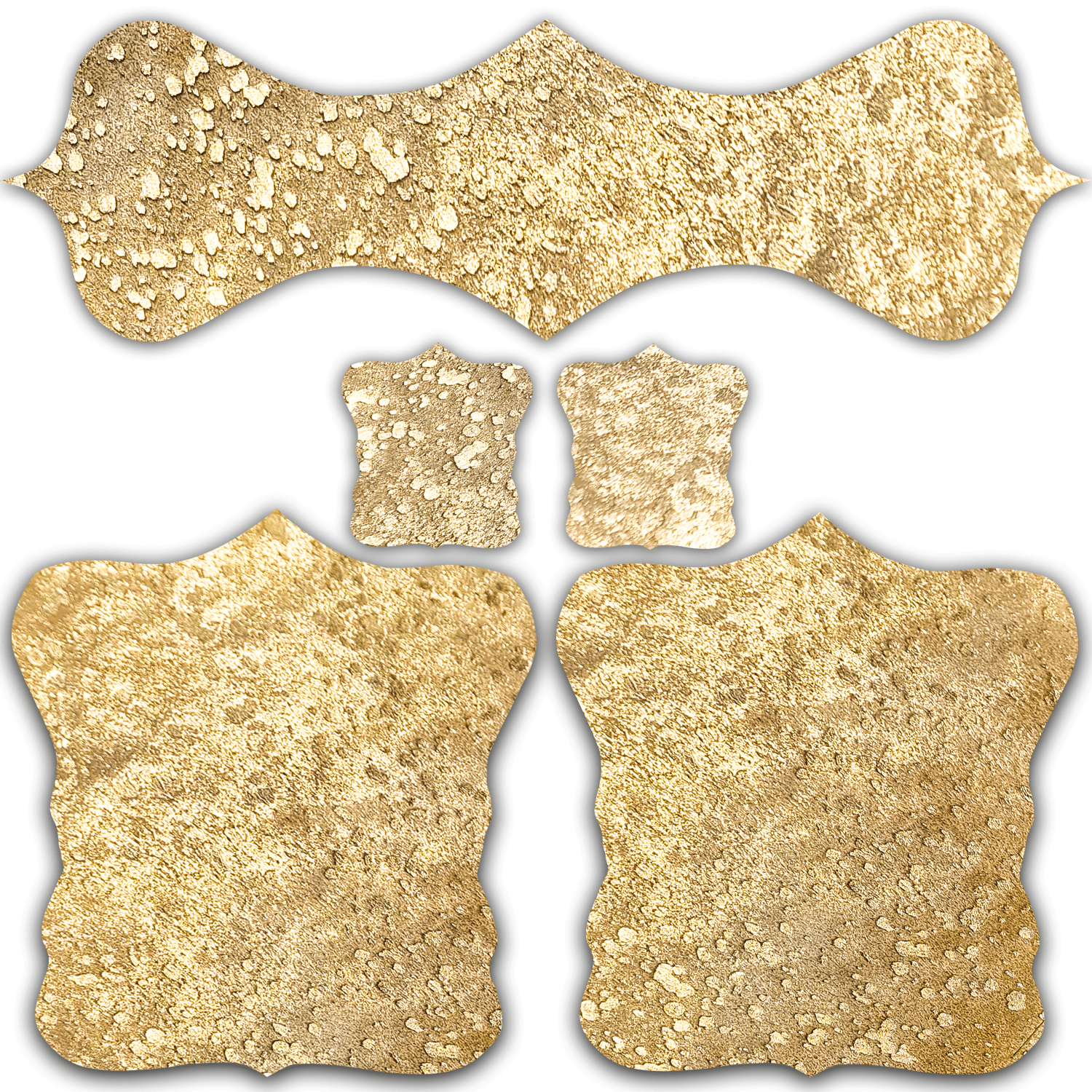 Echtes Kuhfell 2er - Platzset Platzdeckchen "Die luxeriöse Schönheit" abwischbar Tischset rutschfest Handmade Germany geruchsneutral Esstisch, rustikal gold metallic sparkle 40x38cm - unendlich - schoen