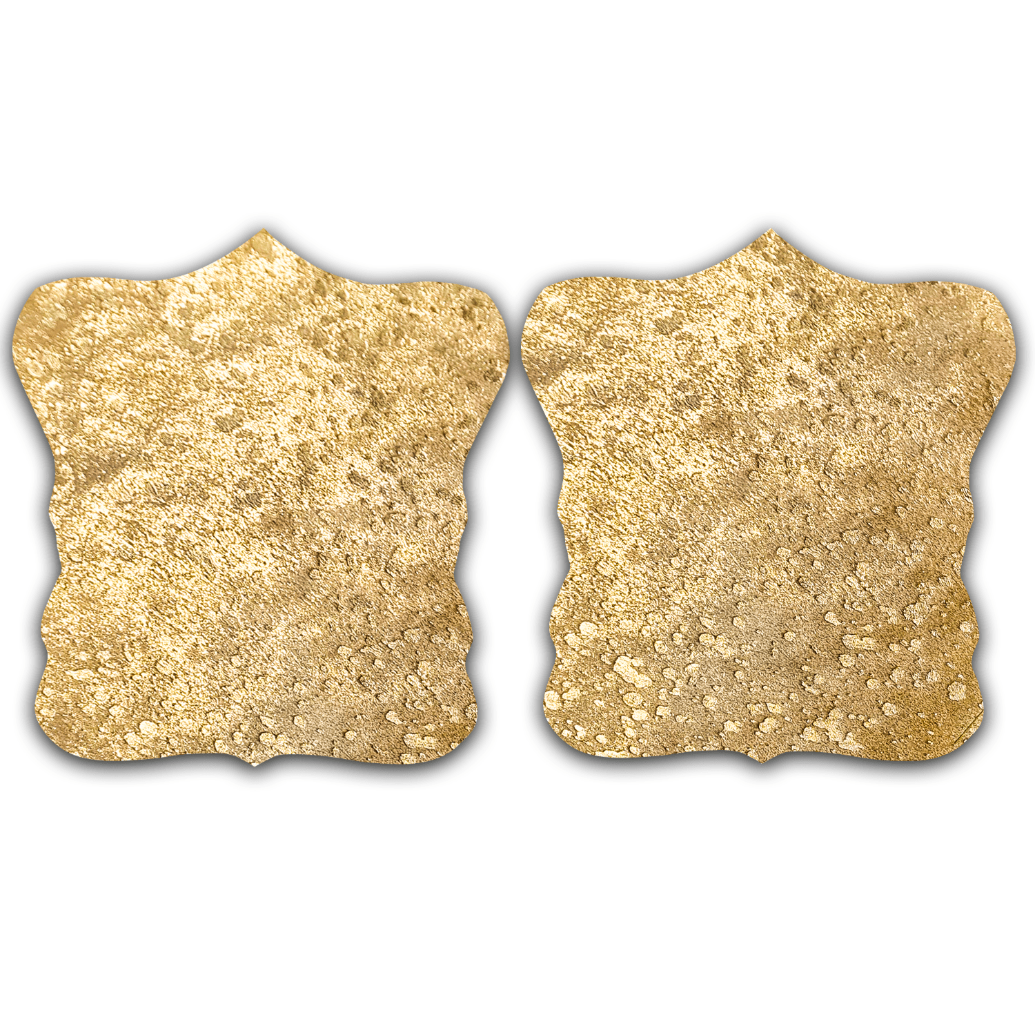 Echtes Kuhfell 2er - Platzset Platzdeckchen "Die luxeriöse Schönheit" abwischbar Tischset rutschfest Handmade Germany geruchsneutral Esstisch, rustikal gold metallic sparkle 40x38cm - unendlich - schoen