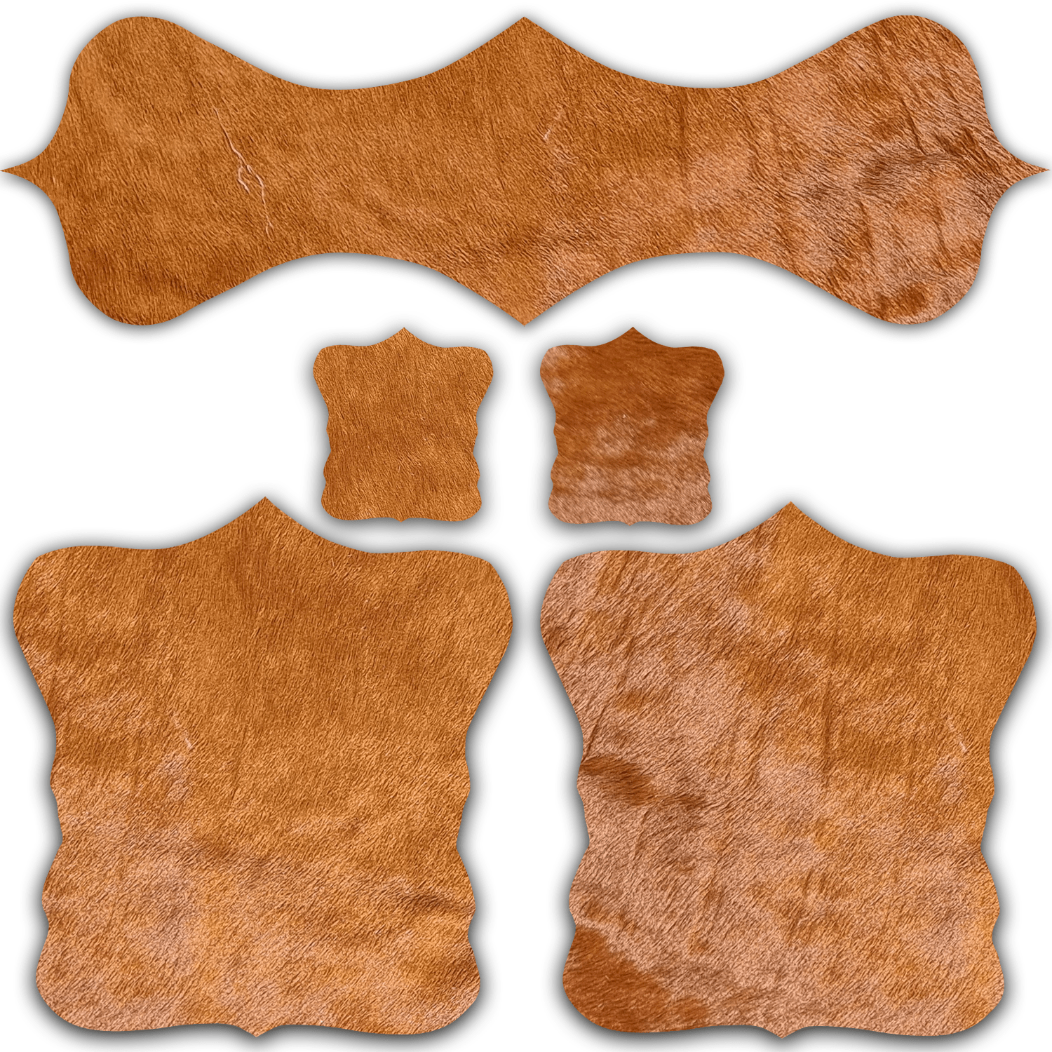 Echtes Kuhfell 2er - Platzset Platzdeckchen "Die natürliche Schönheit" abwischbar Tischset rutschfest handmade, rustikal rotbraun 40x38cm - unendlich - schoen - Echte Kuhfelle, Platzsets & Tischläufer
