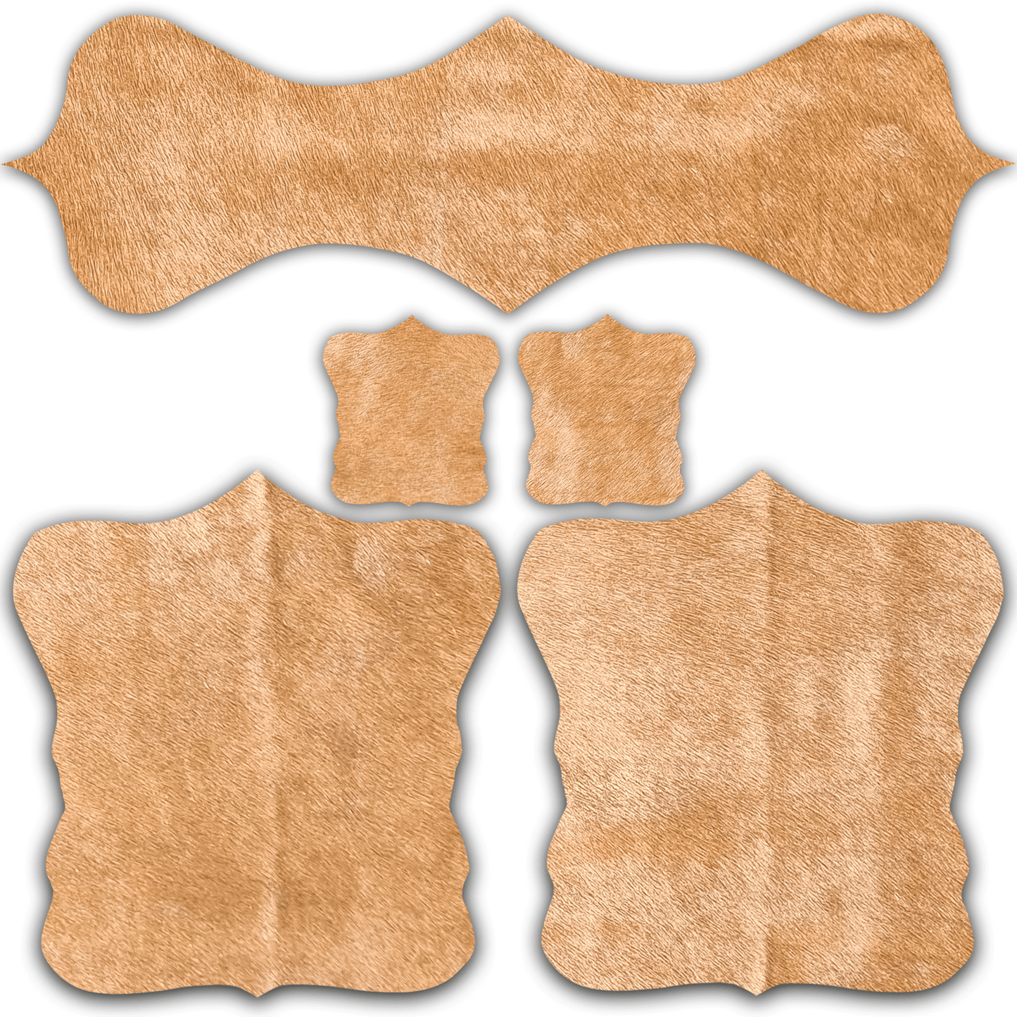 Echtes Kuhfell 2er - Platzset Platzdeckchen "Die nordische Schönheit" Handmade in Germany, abwaschbar, Tischset ist natürlich rutschfest, Deko Telleruntersetzer Esstisch Wohnzimmer, rustikal champanger blond 40 x 38 cm - unendlich - schoen