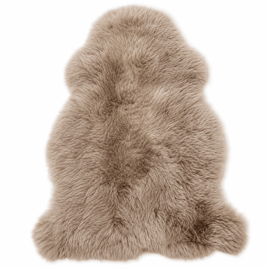 Echtes Lammfell Taupe – Die warme Schönheit | ca. 90–100 cm - unendlich-schoen - Echte Kuhfelle, Platzsets & Tischläufer