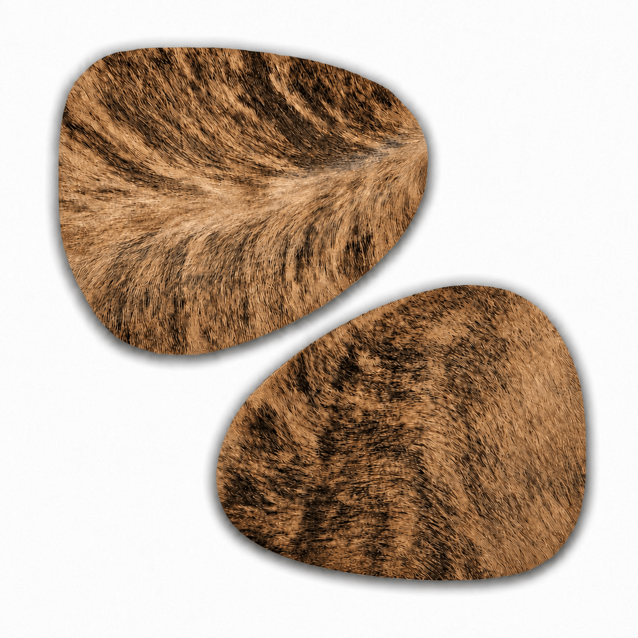 Kuhfell-Platzsets 2er-Set oval Braun-Gestromt – Die exotische Schönheit | 40 x 32 cm - unendlich-schoen - Echte Kuhfelle, Platzsets & Tischläufer